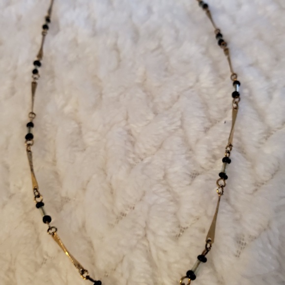 Beaded Necklace black & gold - Picture 3 of 3